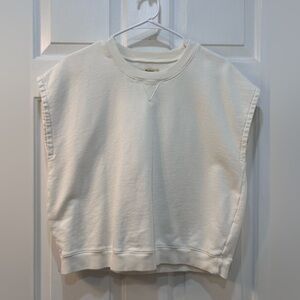 Madewell (Re)Sourced Cotton Short Sleeve Sweatshirt Womens Sz L Relaxed Muscle